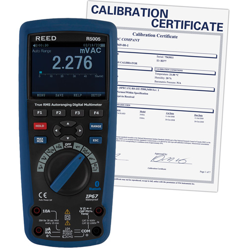 True RMS Industrial Multimeter with ISO Certificate, AC/DC Voltage, AC/DC Current Ontario Packaging