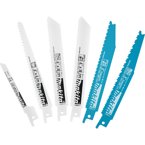 Ensemble de 6 lames pour scie alternative, Bim&eacute;tal, 6-18 Dents par pouce, 6"/3-1/2" lo x 3/4" la Ontario Packaging