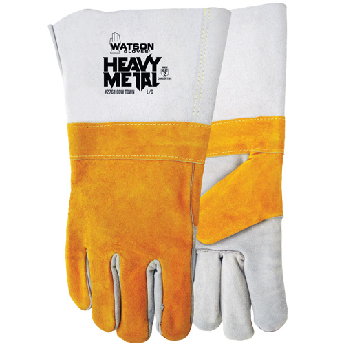 Gants ignifug&eacute;s Cow Town, Cuir de vache refendu, Taille Grand Ontario Packaging