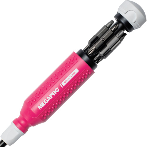 Tournevis multi embouts Original Pink 15-en-1, 8-37/50" lo, Prise Textur&eacute; Ontario Packaging