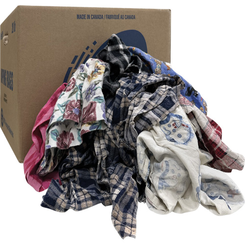 S&eacute;lection de chiffons d'essuyage, Flanelle, M&eacute;lange de couleurs, 20 lb Ontario Packaging