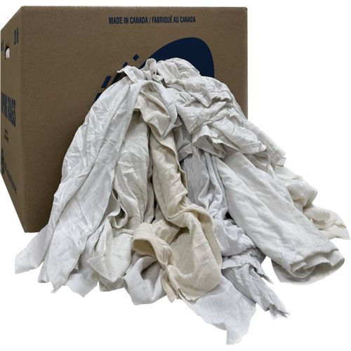 Boîte de chiffons d'essuyage, Ganzie, Blanc, 20 lb Ontario Packaging