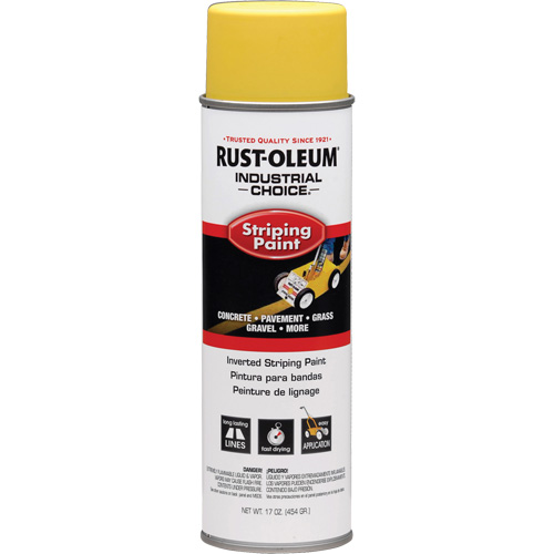 Industrial Choice&reg; S1600 System Inverted Striping Spray Paint, Yellow, 18 oz., Aerosol Can Ontario Packaging