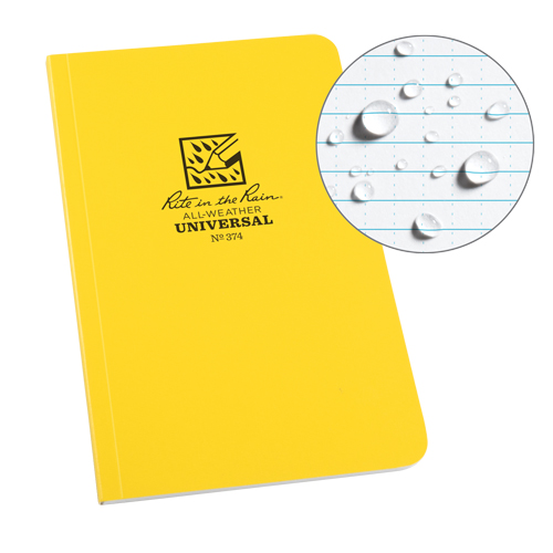 Livre reli&eacute; Field-Flex, Couverture souple, Jaune, 128 Pages, 4-5/8" , 7-1/4"  Ontario Packaging