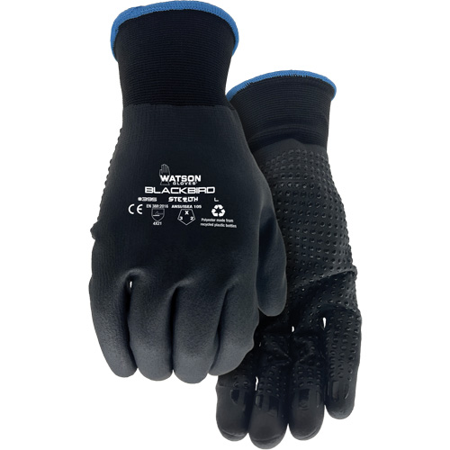 Stealth Blackbird Coated Gloves, X-Large, Microfoam Nitrile Coating, 15 Gauge, Polyester Shell Ontario Packaging