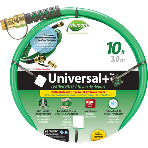 Element&reg; Universal+&reg; Leader Hose, PVC, 1/2" dia. x 10' Ontario Packaging