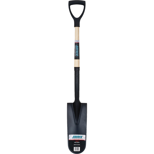 Heavy-Duty Drain Spade, Carbon Steel, 16" x 6" Blade, 29" L, D-Grip Handle Ontario Packaging