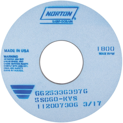 Tool Room Wheel, Type 01, Ceramic Alumina, 14" x 1" Ontario Packaging