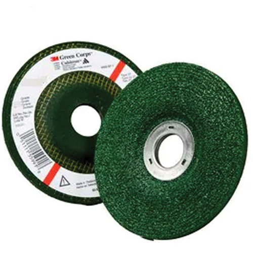 Green Corps Depressed Centre Wheel, 4-1/2" x 1/4", 7/8" Arbor, Aluminum Oxide, Type 27 Ontario Packaging