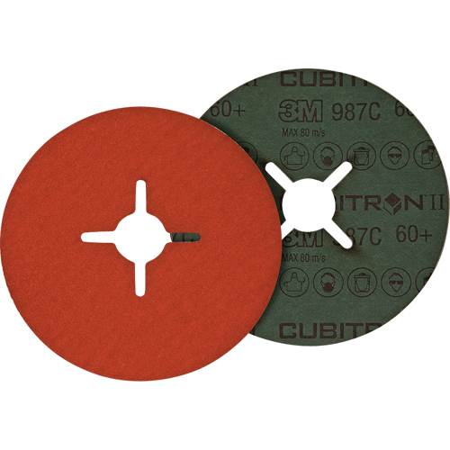 Cubitron II Fibre Discs - 987C, Ceramic Grain, 80+, 7" Dia x 7/8" Arbor Ontario Packaging