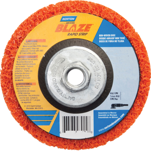 Disque &agrave; moyeu d&eacute;port&eacute; 4-1/2" non tiss&eacute; Blaze Rapid Strip, 4-1/2" dia., Grain Cors&eacute; Ontario Packaging