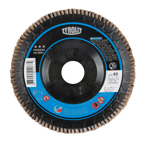 Flap Disc, 4-1/2" x 7/8", Type 27, 40 Grit, Zirconium Ontario Packaging