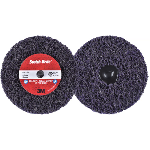 Disque  Clean and Strip  XT Pro Roloc Scotch-Brite, 4" dia., Grain Extra grossier, Carbure de silicium Ontario Packaging