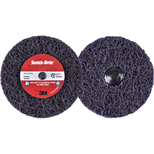 Scotch-Brite Roloc+ Clean & Strip XT Pro Disc, 4" Dia., Extra Coarse Grit, Silicon Carbide Ontario Packaging