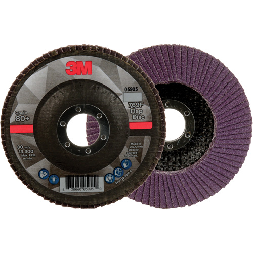 Disque &agrave; lamelles &agrave; changement rapide 769F, 4-1/2" x 7/8", Type 27, Grain 80+, C&eacute;ramique Ontario Packaging