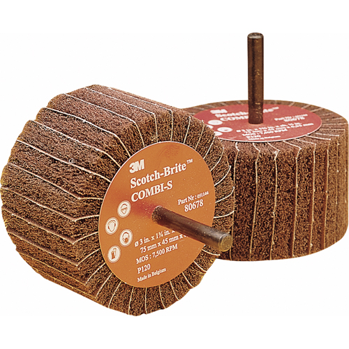 Combi Wheels, 3" Dia. x 1-3/4" W, 1/4" Arbor, Aluminum Oxide Ontario Packaging