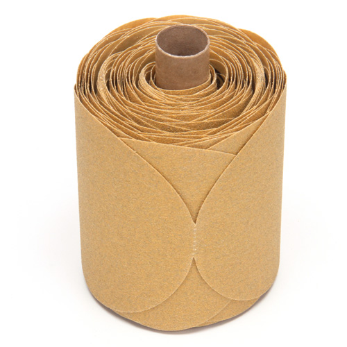 Stikit Gold Paper 216U Disc Roll, Aluminum Oxide, 5" W x 52' L, P80 Grit Ontario Packaging