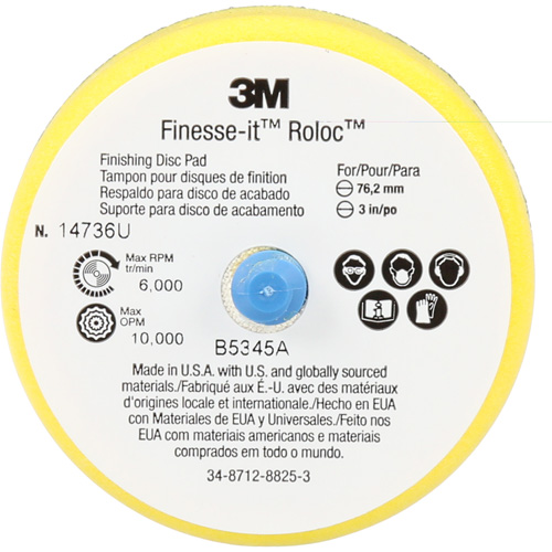 Finesse-it Roloc Finishing Disc Pad, 3" Dia. Ontario Packaging