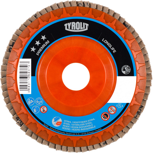 Premium LongLife Flap Disc, 7" x 7/8", Type 27, 40 Grit, Zirconium Ontario Packaging