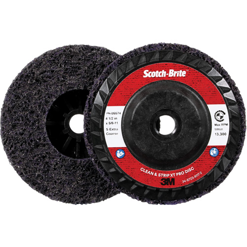 Scotch-Brite Clean and Strip XT Pro Disc XO-DC, 4-1/2" Dia., Extra Coarse Grit, Silicon Carbide Ontario Packaging