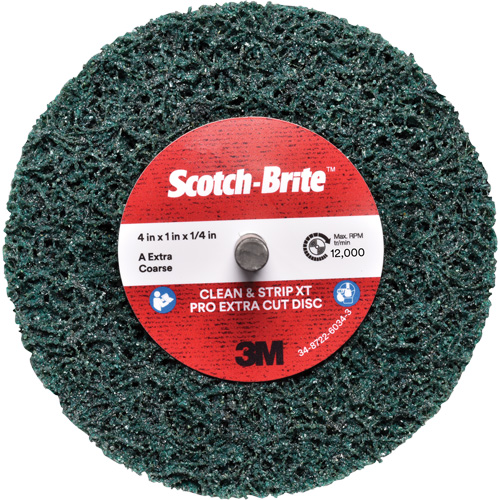 Scotch-Brite Clean and Strip XT Pro Extra Cut Disc XC-DC, 4" Dia., Extra Coarse Grit, Aluminum Oxide Ontario Packaging