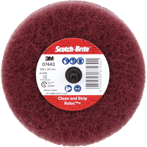 Scotch-Brite Roloc Plus General Purpose Scuffing Wheel, 4" Dia. Ontario Packaging