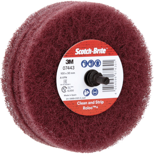 Scotch-Brite Roloc Plus General Purpose Scuffing Wheel, 4" Dia. Ontario Packaging