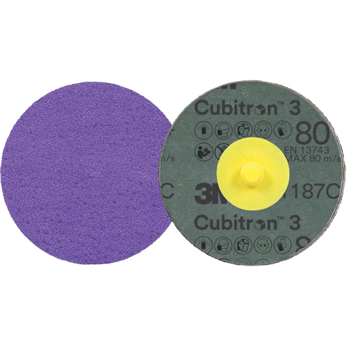 Cubitron 3 Roloc Fibre Disc, 4" Dia., 80+ Grit, Ceramic Ontario Packaging