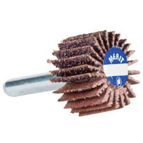 Mini Flap Wheel, Aluminum Oxide, 80 Grit, 1-1/2" x 1-1/2" x 1/4" Ontario Packaging