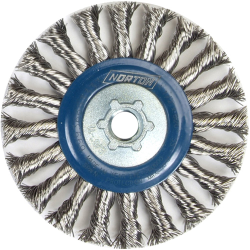 Roue compl&egrave;te de c&acirc;ble de torsion, Dia. 4", Fils 0,02", Arbre 5/8"-11, Acier inoxydable Ontario Packaging