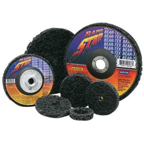 Disque &agrave; moyeu d&eacute;port&eacute; non tiss&eacute; pour d&eacute;capage rapide Bear-Tex, 4-1/2" dia., Grain Extra grossier, Carbure de silicium Ontario Packaging