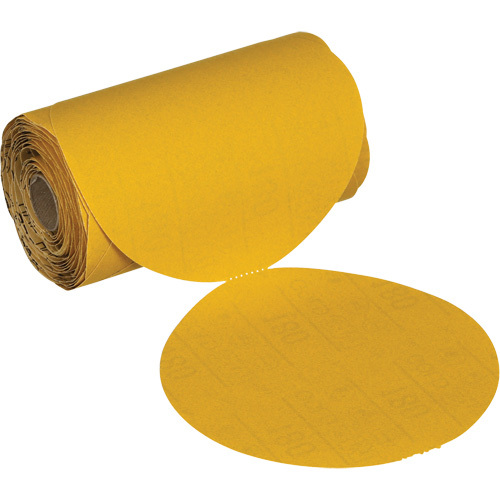 Stikit No Hole Gold Abrasive Disc Roll, 6" Dia., 220 Grit, Aluminum Oxide Ontario Packaging