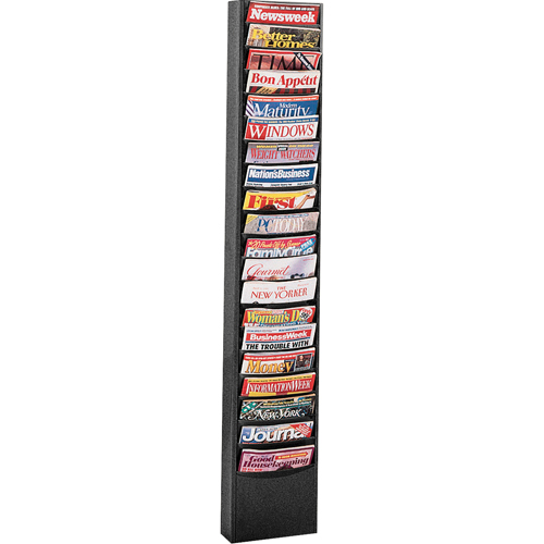 Literature Storage Racks, Stationary, 20 Slots, Steel, 13-1/8" W x 4-1/8" D x 58 1/2" H Ontario Packaging