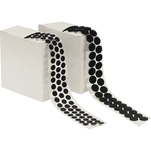 Fastener Dots, Hook, 1/2" Dia., Adhesive, Black Ontario Packaging