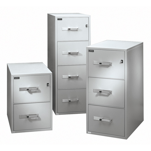 Fire Resistant Filing Cabinets, Steel, 4 Drawers, 19-3/4" W x 31" D x 54" H, Black Ontario Packaging