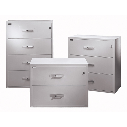 Fire Resistant Filing Cabinets, Steel, 4 Drawers, 38-3/4" W x 23-1/2" D x 55" H, Beige Ontario Packaging