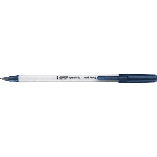 Bic&reg; Round Stic Ball Point Pen, Blue, 0.8 mm Ontario Packaging