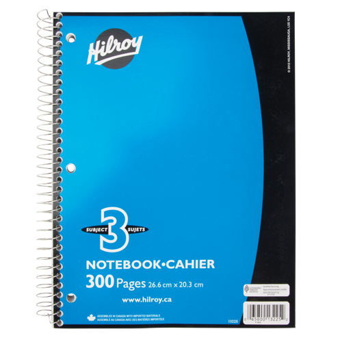 3 Subject Spiral Notebook Ontario Packaging