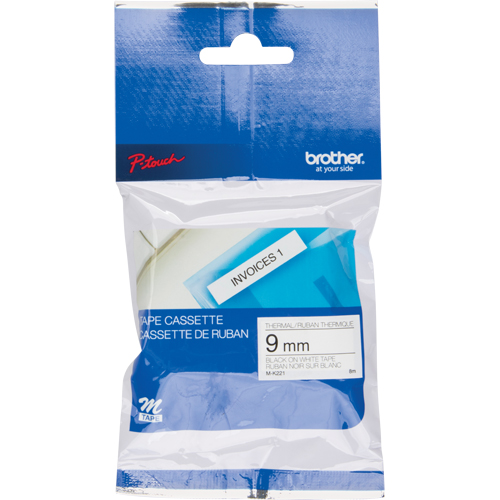 Ruban-&eacute;tiquette, 9 mm x 26-1/4', Noir sur blanc Ontario Packaging