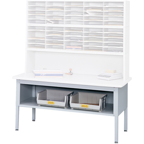 E-z Sort&reg; Mailroom Furniture-sorting Tables With Shelf-base Table With Shelf, 60" W x 28" D x 36" H, Laminate Ontario Packaging