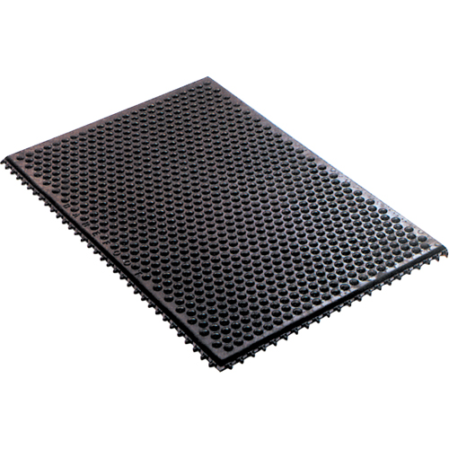 Syst&egrave;me de tapis anti-fatigue emboîtable en caoutchouc conducteur, Caoutchouc, 2' la c, 3' lo, 1/2" &eacute;paisseur, Noir Ontario Packaging