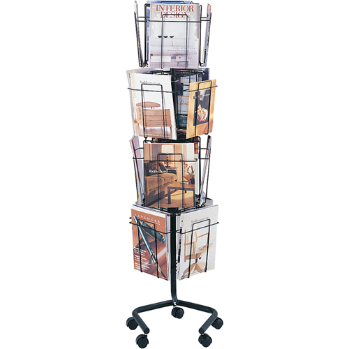 Pr&eacute;sentoirs pivotants pour documentation, Rotatif, 16 fentes, Fil m&eacute;tallique, 15" la x 15" p x 60" h Ontario Packaging