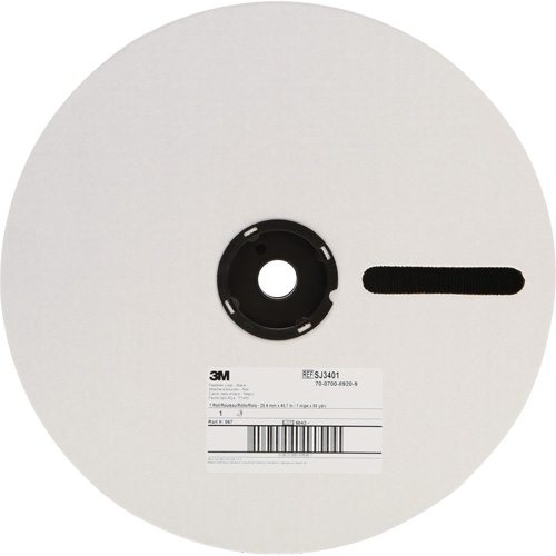 Plasticizer Resistant Fastener, Loop, 50 yds x 1", Adhesive, Black Ontario Packaging