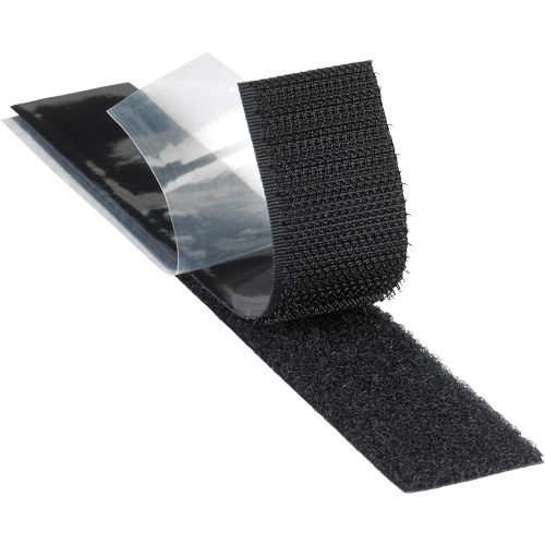 Plasticizer Resistant Fastener, Loop, 50 yds x 2", Adhesive, Black Ontario Packaging
