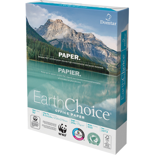 EarthChoice&reg; Office Paper, FSC, 8-1/2" x 11", 20 lbs., White Ontario Packaging