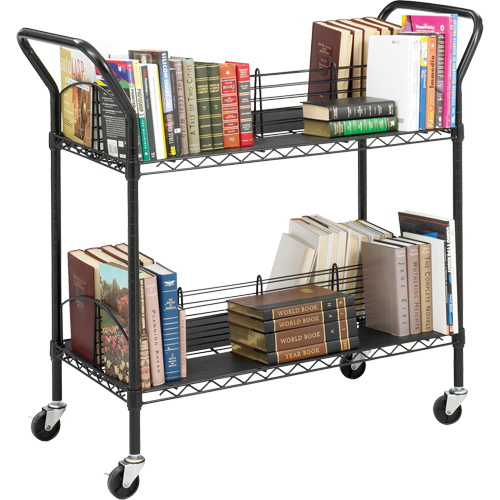 Chariots utilitaires en treillis &agrave; deux c&ocirc;t&eacute;s pour livres, 200 lb Capacit&eacute;, Noir, 18-3/4" p x 44" la x 39" h, Acier Ontario Packaging