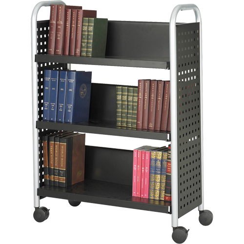 Scoot Book Carts, 200 lbs. Capacity, Black, 14-1/4" D x 33" L x 44-1/4" H, Steel Ontario Packaging