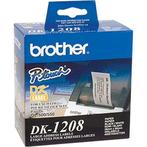DK Series Address Labels, 1-1/2" W x 3-1/2" L, White Ontario Packaging