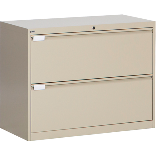 Classeur lat&eacute;ral, Acier, 2 tiroirs, 36" la x 18" p x 27-7/8" h, Beige Ontario Packaging