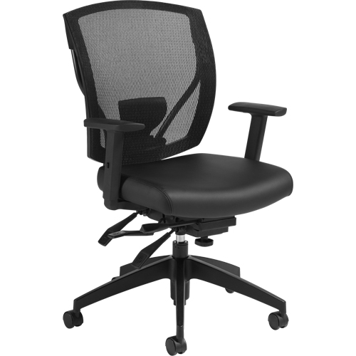 Multi-Tilter Arm Chairs, Vinyl, Black, 300 lbs. Capacity Ontario Packaging
